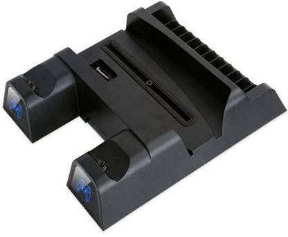 COMPUTER PLAZA PS5 Cooling Stand with Charging Station & Cooling Fan and 12 Game Slots Charging Station