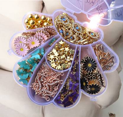 ELCETRATD JEWELLERY Any random 25 charms combo for girls and women Brass Charm Set