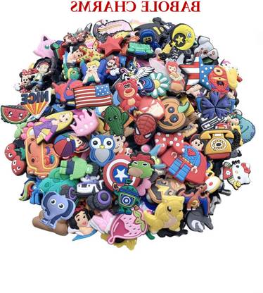 BABOLE C 102_PACK OF 6 COLORFUL RANDOM CHARMS Rubber Shoe Charm