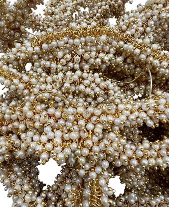 Zibuyu Loreals Pearl Beads for Jewellery Making, Jhumki Glass Charm Set