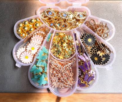ELCETRATD JEWELLERY Any random 25 charms combo for girls and women Brass Charm Set