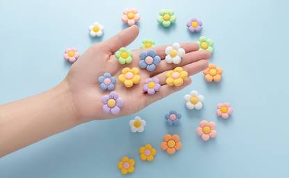 voldot Flowers Shoes Charms for Croc Clog Slides Sandals Decoration Rubber Shoe Charm