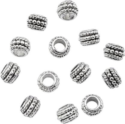 Zibuyu Triple Ring Spacer Beads, 20 Pack Large Hole Charms Alloy Charm Set