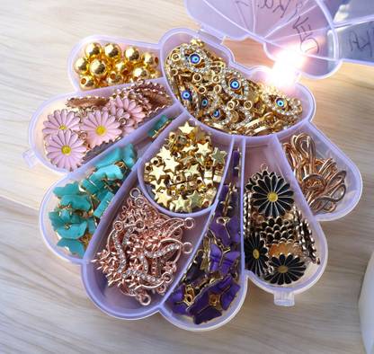 ELCETRATD JEWELLERY Any random 25 charms combo for girls and women Brass Charm Set