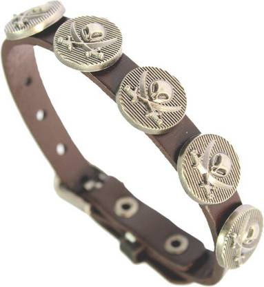 Sanaa Creations ELEGANT STUNNING PU LEATHER BAND BRACELET Alloy Beaded Charm