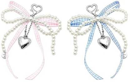 Verilux Pearl Bow Charms Set Decorative Ribbon Charms for Bags Keychains Phone Straps Metal Charm Set