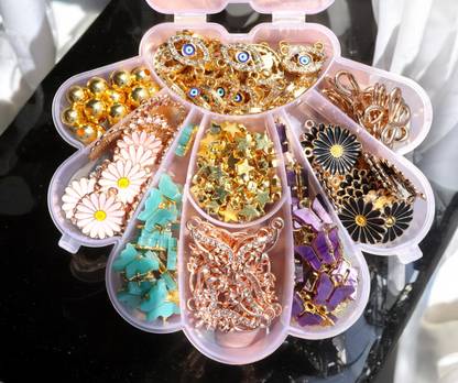 ELCETRATD JEWELLERY Any random 25 charms combo for girls and women Brass Charm Set