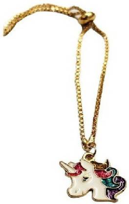MOREL ADJUSTABLE SLIDER BRACELET EXTENDER CHAINS WITH UNICORN FACE SHAPE CHARM Metal Charm Set