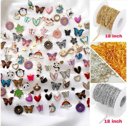 ELCETRATD JEWELLERY [14] shimmering beautiful any random 14 charms combo Brass Charm Set