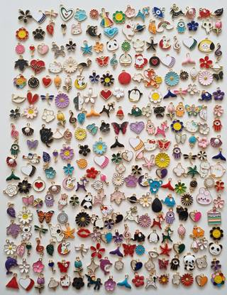 Swasti ENAMEL CHARMS JEWELLERY MAKING ACCESSORIES Metal Charm Set