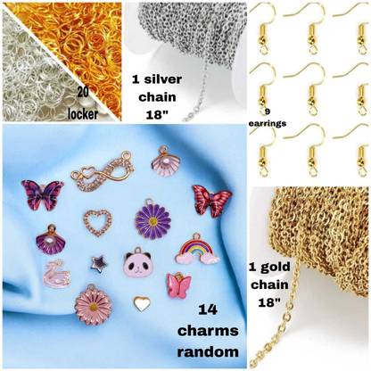 ELCETRATD JEWELLERY [14] shimmering beautiful any random 14 charms combo Brass Charm Set