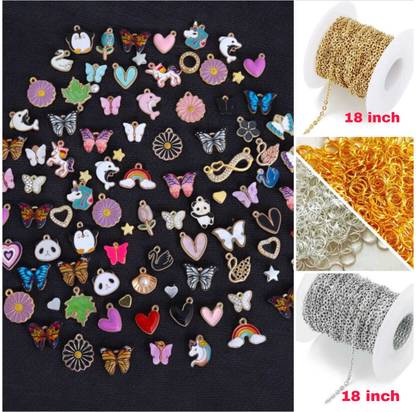 ELCETRATD JEWELLERY [14] shimmering beautiful any random 14 charms combo Brass Charm Set