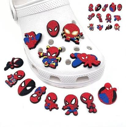 LAKSHMINARAYAN SALES 13PCS Spiderman croc charm ,Shoe Decoration Charms Bracelet Wristband Rubber Charm Set