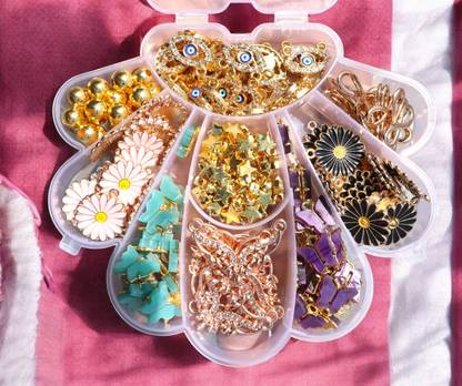 ELCETRATD JEWELLERY Any random 25 charms combo for girls and women Brass Charm Set
