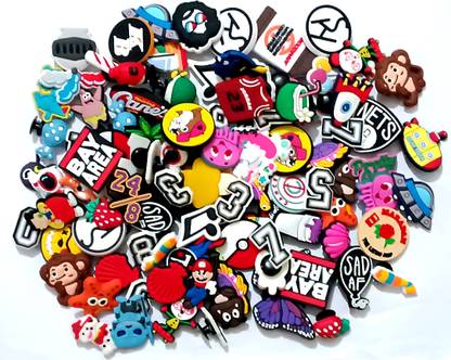 Batu Lee Random Style 30 Pcs Croc/Clogs Decoration Expressive Shoe Charms for Every Step Silicone Shoe Charm