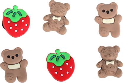 Cassiey Shoe Charms Pack Of 6 Pcs Used to Decorate Clogs Shoes Rubber Shoe Charm