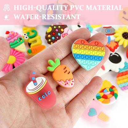 maycreate 30pcs Assorted Cartoon Slipper Charms Cute Rubber Shoe Charms for Girls and Kids Rubber Shoe Charm