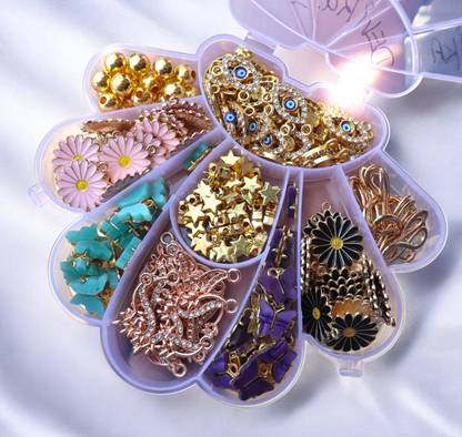 ELCETRATD JEWELLERY Any random 25 charms combo for girls and women Brass Charm Set