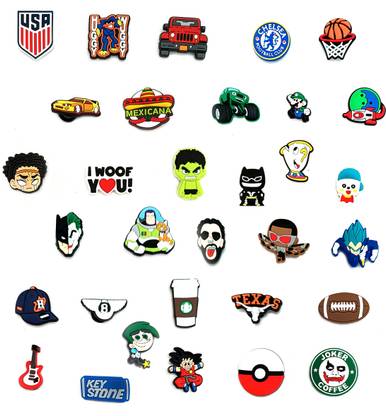 finex Random Styles Shoe/Clogs Decoration Charms (Pack of 12) Silicone Shoe Charm