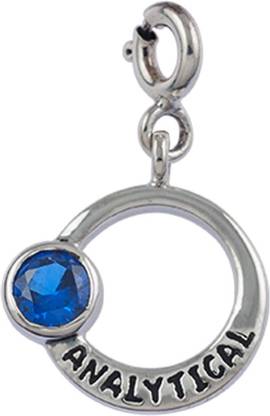 Fourseven Jewellery Pure 925 Analytical Virgo Zodiac Charm with Blue Sapphire Sterling Silver Link Charm