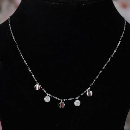 Silvme 925 Sterling Silver Dangle Disc Necklace Sterling Silver Charm Set