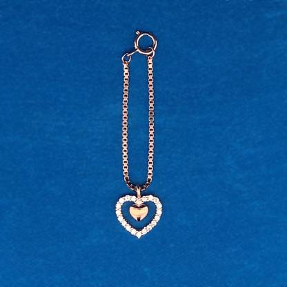 Ezurr Nested Heart Watch Charm (Pure Silver) - Rose Gold Sterling Silver Watch Charm