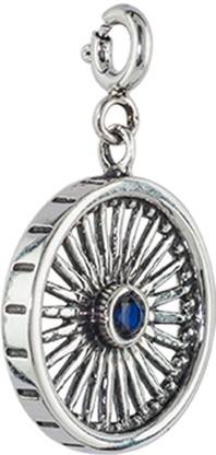 Fourseven Jewellery Pure 925 Ashok Chakra Wheel of Progress Charm Sterling Silver Link Charm