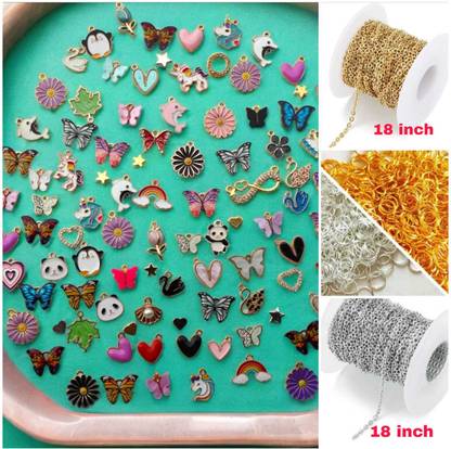 ELCETRATD JEWELLERY [14] shimmering beautiful any random 14 charms combo Brass Charm Set