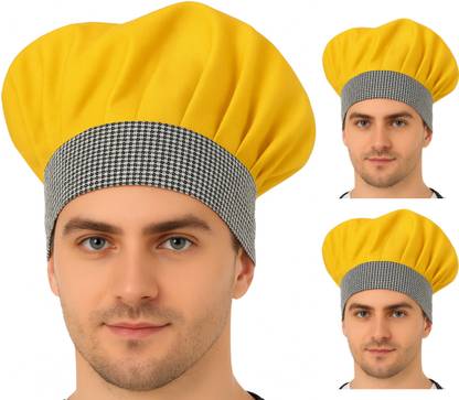 Kodenipr Club Adjustable Red Chef Cap Check Contrast/Cooking Cap Chef Hat