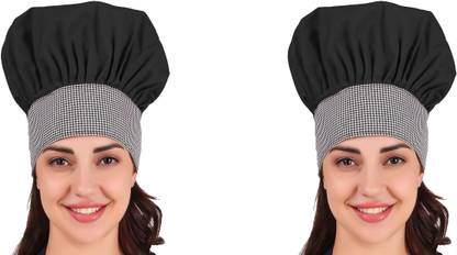 Kodenipr Club Adjustable Black Chef Cap Check Contrast/Cooking Cap Chef Hat