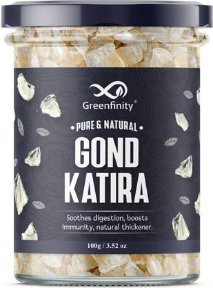 Greenfinity Gond Katira Pure (Jar Pack) | Tragacanth | Keep body cool | Dried Gum Raw Chewing Gum