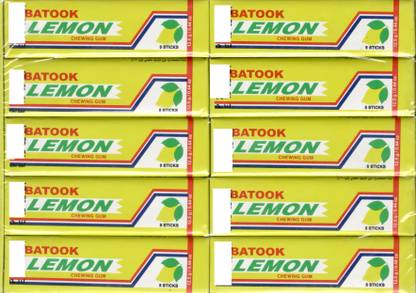 batook LEMON FLAVOR 5 STICK IMPORTED CHEWING GUM BOX ( 5 STICK X 20 X 2.5G ) LEMON Chewing Gum