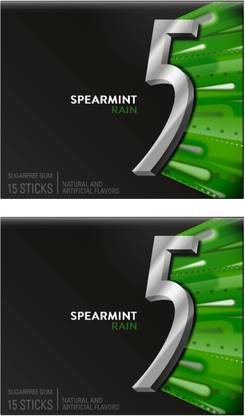 Wrigleys 5 Gum Rain Spearmint Sugarfree Gum Rain Spearmint Chewing Gum