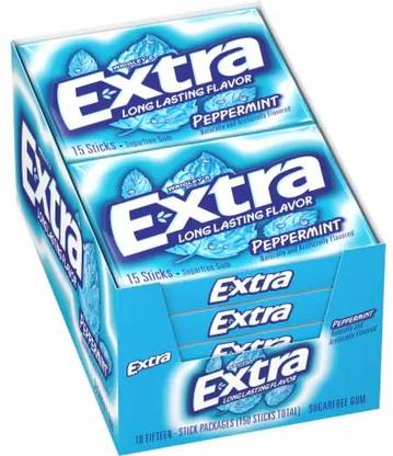 Wrigleys Extra Peppermint Sugar Free Chewing Gum–Long-Lasting, Minty Flavor Peppermint Chewing Gum