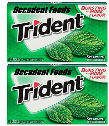 Decadent Foods Trident Sugar Free Gum | Spearmint Flavor Chewing Gum