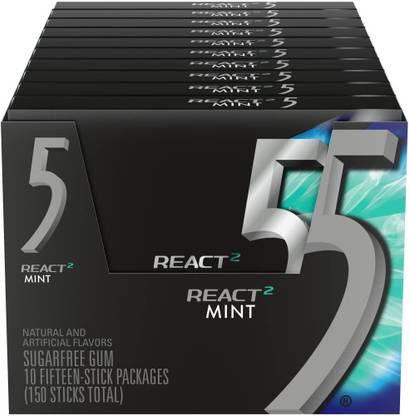Wrigleys 5 Gum React Mint Sugarfree Chewing Gum React Mint Chewing Gum