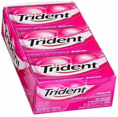 Paradise Trident bubble gum 14 stick (15) count (Original Version) BUBBLE GUM Chewing Gum