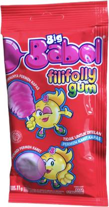 Big Babol Fili Folly Gum Strawberry Flavour 11g Strawberry Chewing Gum