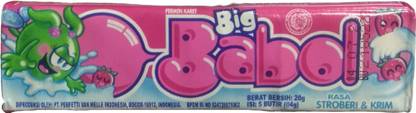 Big Babol Rasa Strawberry And Cream 20 Stick Chewing Gum (Imported) (20 x 22.3g Each) Strawberry And Cream Chewing Gum