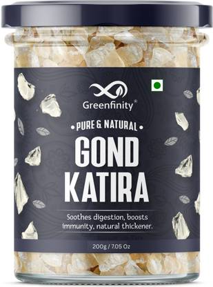 Greenfinity Gond Katira Pure (Jar Pack) | Tragacanth | Keep body cool | Dried Gum Raw Chewing Gum