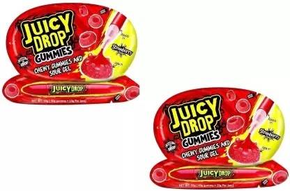 पैराडाइस Juicy Drop Gummies Chewy And Sour Gel With स्ट्रॉबेरी च्यूइंग गम