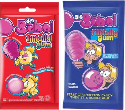 Perfetti Van Melle Big Babol Combo Pack Strawberry, Rasa Tutti Frutti Chewing Gum