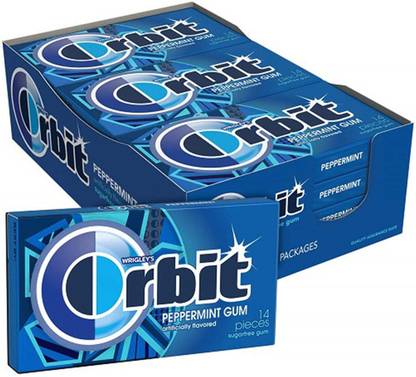 Wrigleys ORBIT Peppermint Sugarfree Chewing Gum, 14 Piece Single Pack Peppermint Chewing Gum