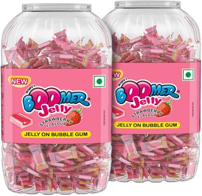 Boomer Jelly Bubble Gum Chewing Gum Jar Strawberry Flavour Chewing Gum