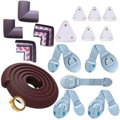 NEXBIE Combo Of Baby Safety Locks for Cabinet Pack of 17 Child Safety Latch Lock