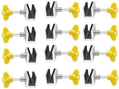 FIZONT MART 12PCS-Window Lock and Window Screen Lock Safety Sliding Window Frame Stopper Child Safety Slide Lock