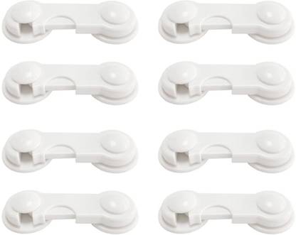 SYGA Baby Safety Locks Dual AdhesiveTape ChildProof Cabinets Drawers(White 8 Pcs) Child Safety Latch Lock