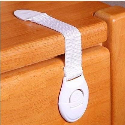 Inditradition Baby Safety Drawer Multi-Places Use, Adjustable Latches, Push Button pack of 2 Child Safety Strap Lock
