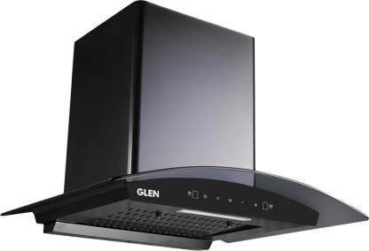 Glen ISPA 60 cm BL filterless Auto Clean Curved Glass 60 cm|Touch & Gesture Control| Autoclean| Filterless|Powerful Suction | Low Noise Wall Mounted Chimney