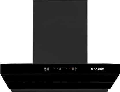 FABER HOOD ARTEMIS IN HC SC FL BK 90 Auto Clean Semi Inclined | Touch & Gesture Control | Autoclean| Powerful Suction |Filterless Technology| Low Noise Wall Mounted BLACK 1200 CMH Chimney